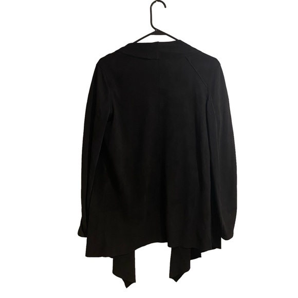 BLANKNYC‎ Cardigan Jacket Black Faux Suede Leather Drape Moto Rocker Women’s S - Picture 7 of 7